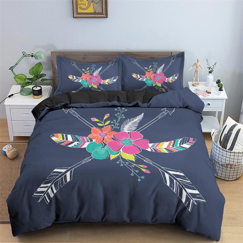 Dreamcatcher Duvet Cover Microfiber Feather Bedding Set Single Twin King For Girl Teen Adult Bedroom Geometric White Quilt Cover