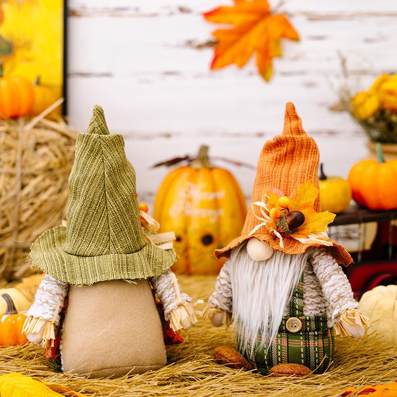 Delightful Thanksgiving Gnome Doll With Leaf Hat For Stylish Autumn Decoration Home