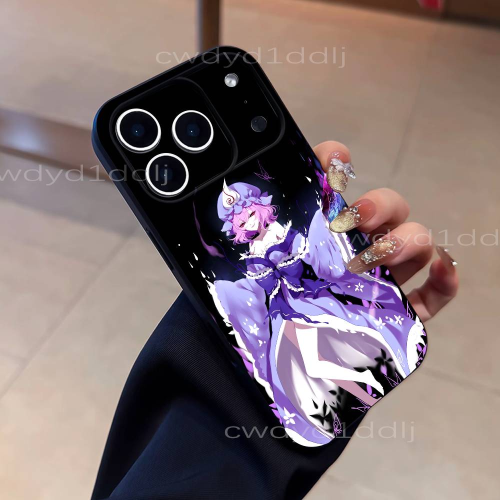 Saigyouji Y-Yuyuko Anime For iPhone 17,16,15,11,12,14,13 Pro Max Mini XS,XR,7 Plus 16E Air Soft Black Dustproof Phone Case