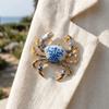 Metal Metal Pin 3D Relief Lapel Pin Gift Idea Crab Brooch  Hats