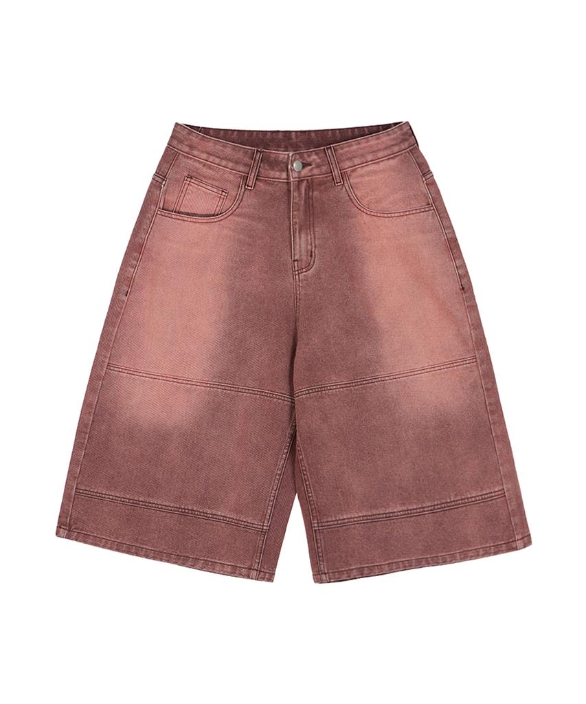 MAKEITTO Cut-Line Denim Bermuda Pants_Pink