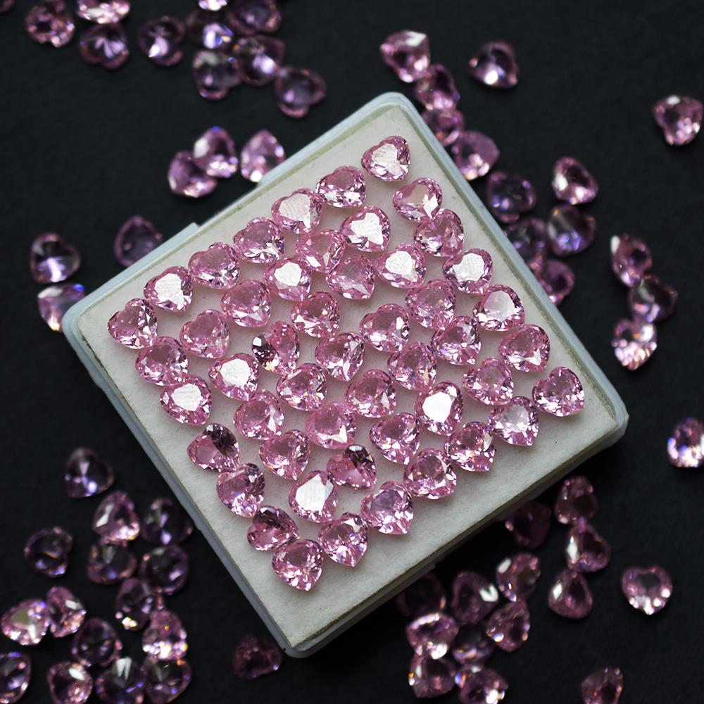 Natural Pink Sapphire Loose Gemstone 9 ct 6×6 mm Heart Cut Lot Jewelry Making September Birthstone