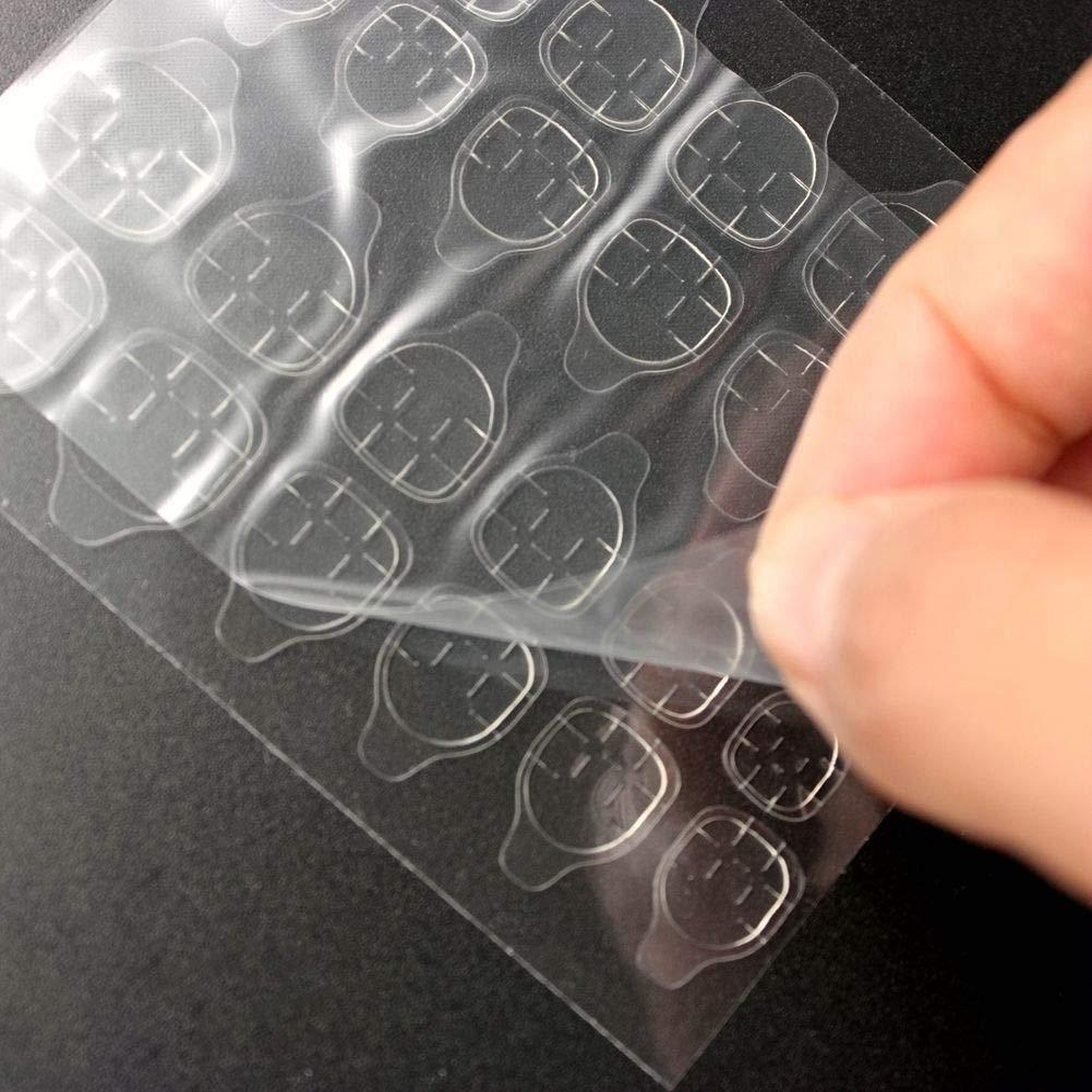 10 Sheets Waterproof Breathable Jelly Double Sided Nail Adhesives,Press On Nails Sticky Tabs Nail Glue Sticker