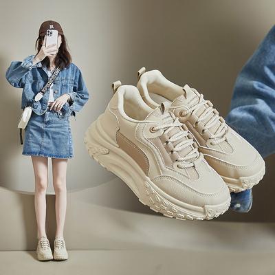 2024 Новые женские кроссовки на платформе из вулканизированной стали, модные повседневные женские дышащие спортивные кроссовки для ходьбы и бега, массивные туфли для папы