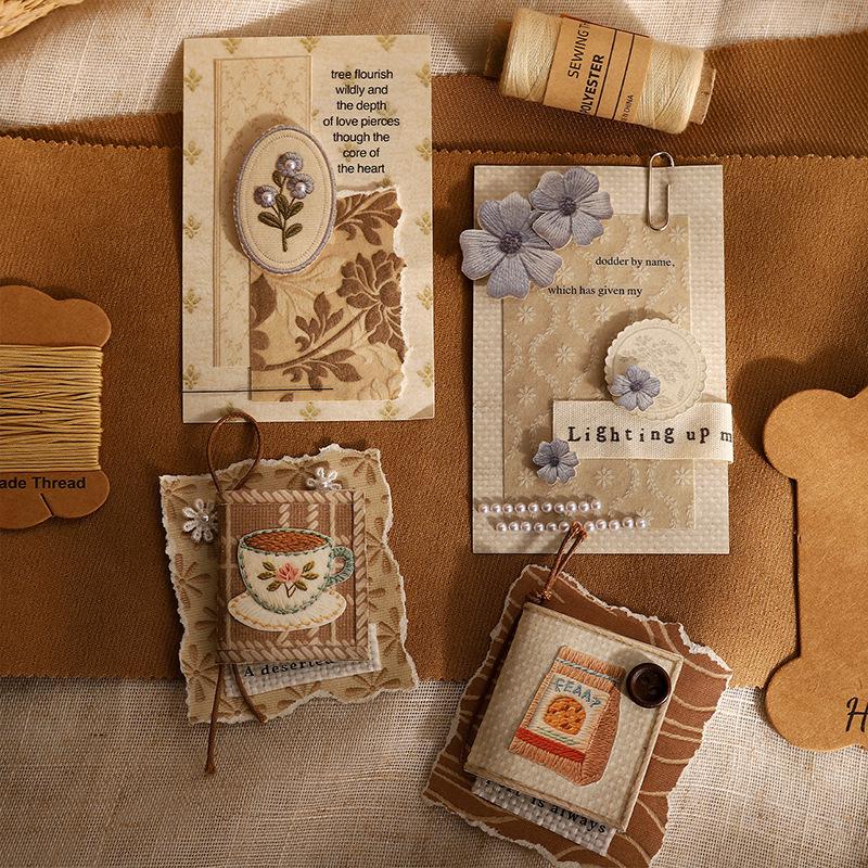 Ретро Клетчатая Девочка с Томатным Соусом: Книга по вышивке Fabric Art, Серия 'Тень' с 6 стилями, 50 листов