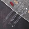 300 Count Clear Plastic Silverware Heavy Weight Plastic Forks Spoons Knives Disposable Utensils Cutlery Set for Wedding Party S