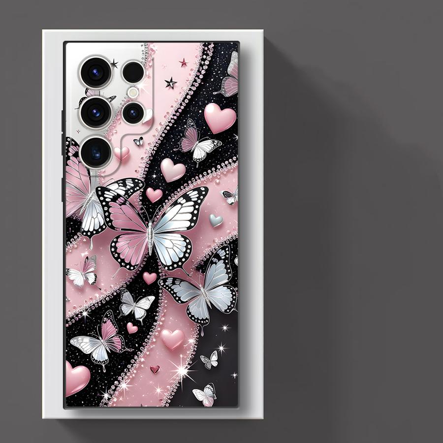Creative Cartoon Butterfly Funda Phone Cover Case for Samsung Galaxy S26 S10 S9 Note 20 Ultra 8 9 10 S20 S21 FE S25 Ultra S23