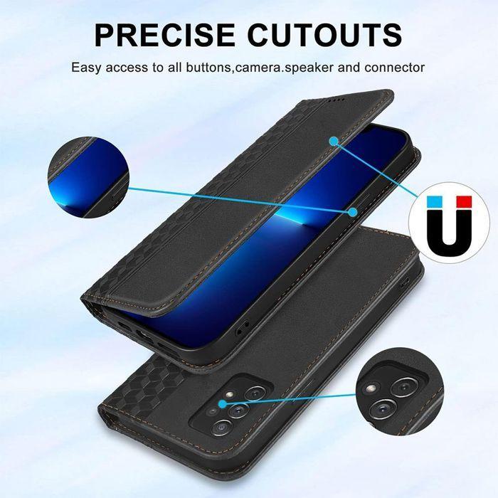 Coque de protection - BOOLING - pour Samsung Galaxy A16 4G/5G - Synthécuir Noir - Motif Mosaïque - Antichoc