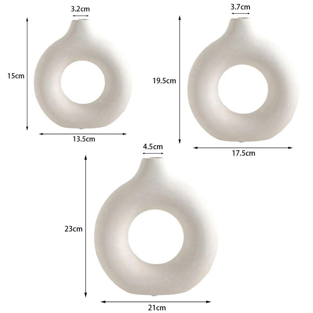 1Pcs Imitation Ceramic Plastic Vase Nordic Style Flower Pot Home Decorations Ornaments Living Room