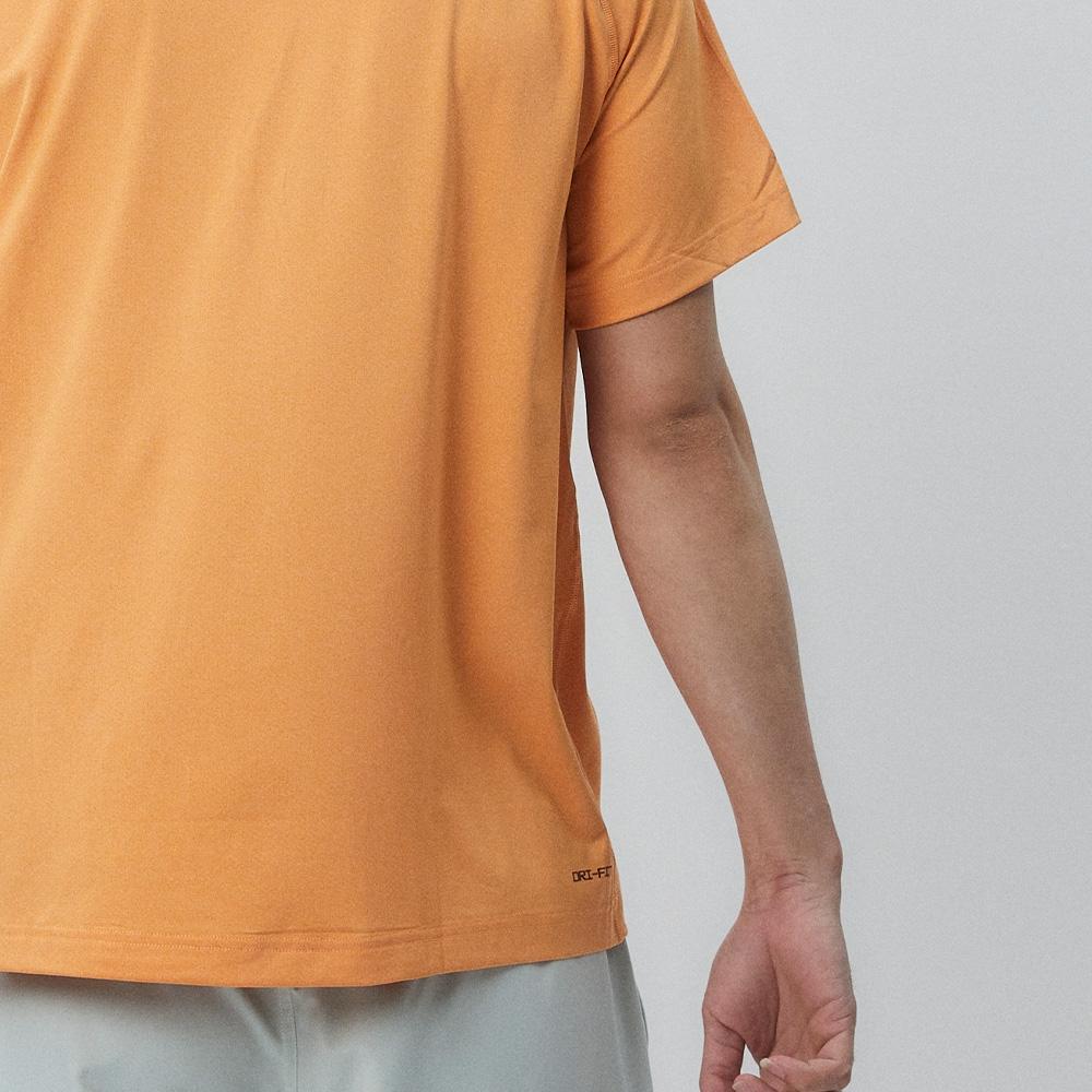 Nike T Shirts Men's Orange Crew Neck Moderate Straight Fit DV9816-815