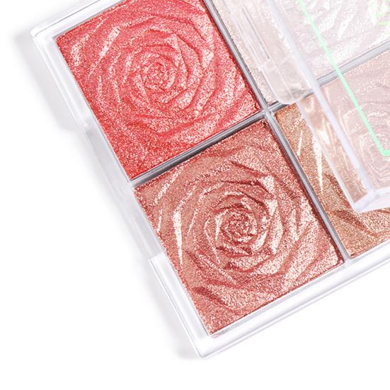 Палитра румян Водостойкая шелковистая 4-цветная хайлайтер-палетка теней для век для вечеринки