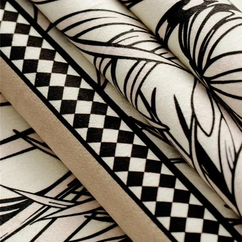 Наволочка для подушки с цветочным рисунком, квадратная, бархатная, наволочка для подушки в стиле ретро, наволочка на молнии для дивана, кушетки, спальни, дома, черно-белая