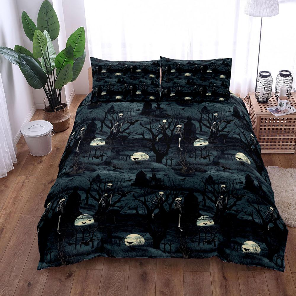 Horrible Halloween Moon Duvet Cover Set Eu Single Double King Us Twin Full Queen Size Bed Linen Set