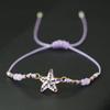 Регулируемый плетеный женский браслет в виде морской звезды с кристаллами и бусинами в стиле океана, браслет для дружбы и пары, подарок для подруг