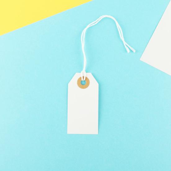 100Pcs Hanging Tags with Attached Reinforced Holes Elastic String Design Widely Used DIY Writable Labels