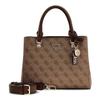 GUESS Sac à main brun clair marron pour femme - Noelle II Multi Compartment Satchel S Latte Logo / Brown 327666