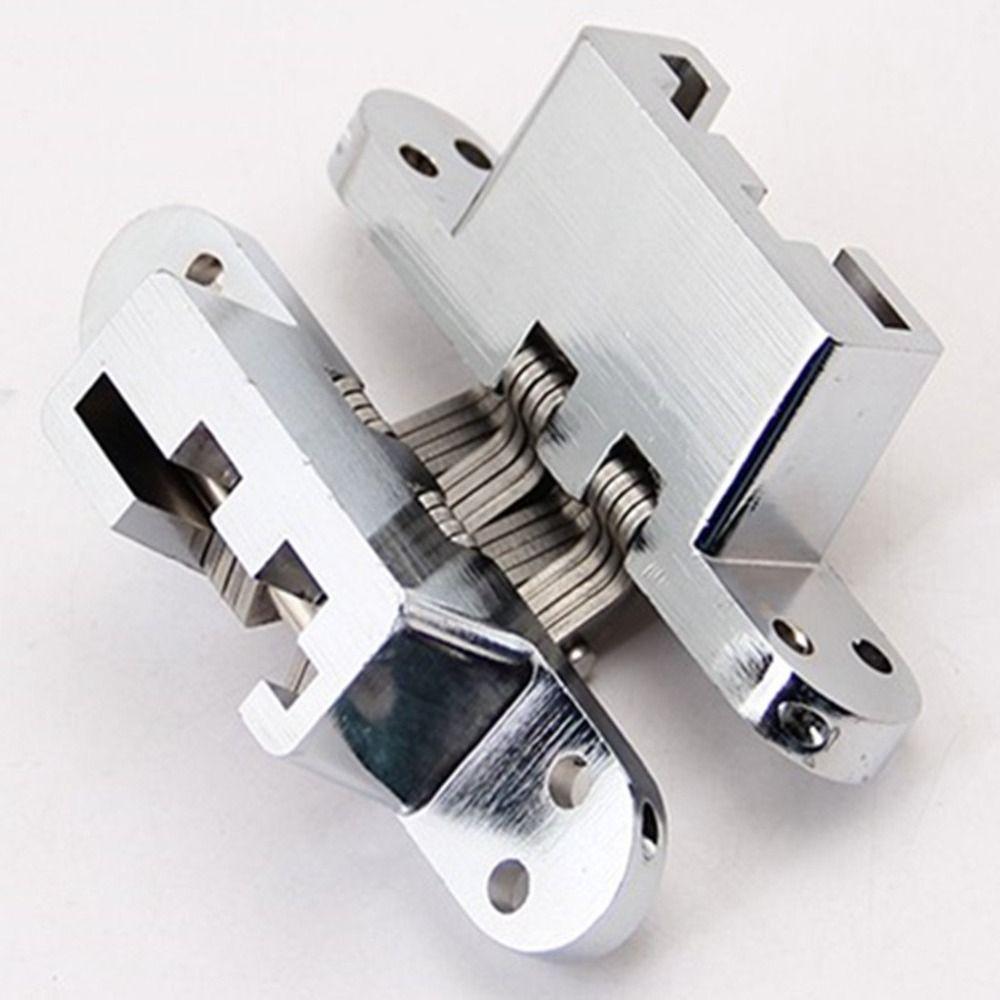 Silver Hidden Hinges Zinc Alloy Concealed Hinges Invisible Swing Hinges for Folding Door