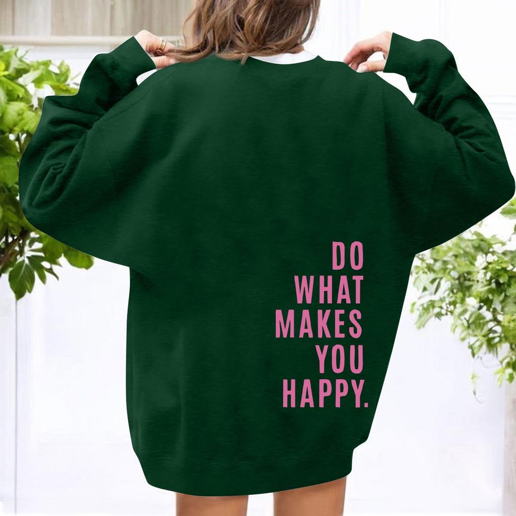 Унисекс Длинные рукава Повседневный однотонный круглый вырез Толстовка Топ