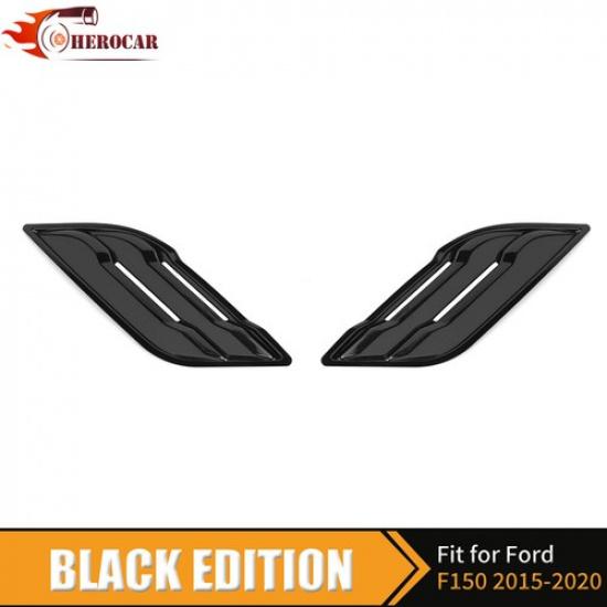 2PC Glosy Black Fender Air Vent Outlet Cover Trim Bezels for Ford F150 2015-