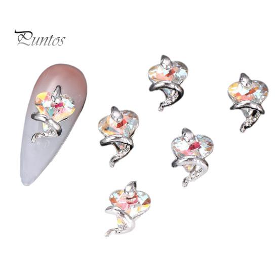 3 шт., украшения для ногтей «сделай сам», змея вокруг 3D сердца, подвески из искусственного кристалла, стразы для дизайна ногтей, чехол для телефона, аксессуары для декора, принадлежности для маникюра