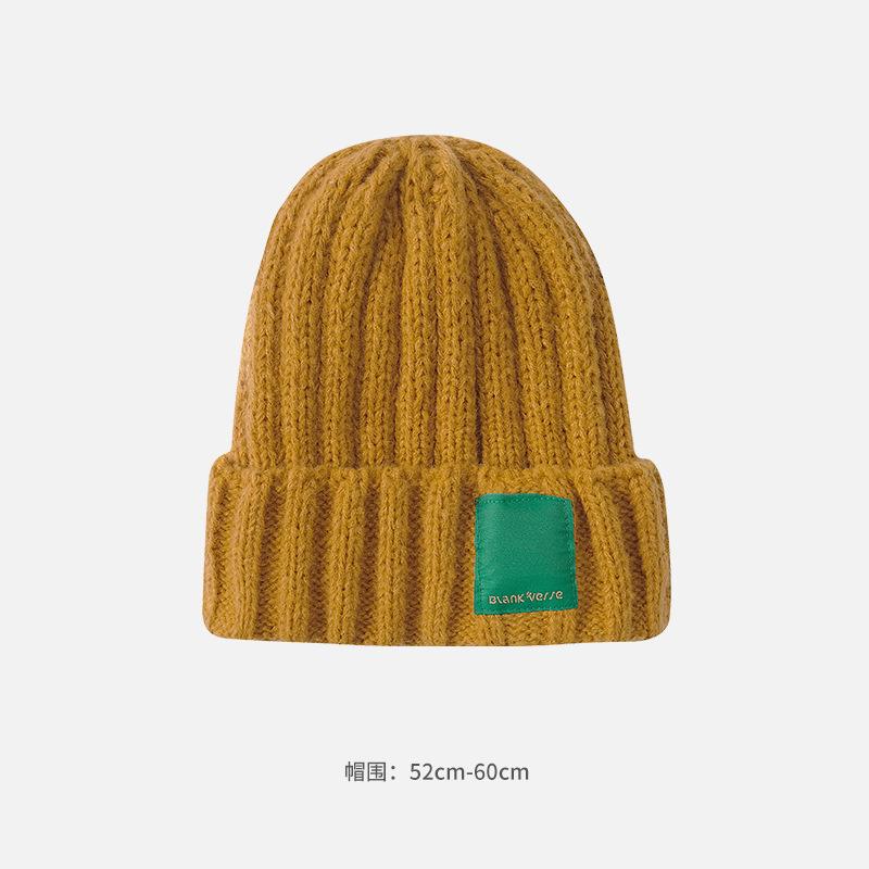 Корейская версия прямой вязаной шапки из дынной кожуры, дети показывают свои лица, молодые студенты, осенне-зимняя универсальная модная теплая шерстяная шапка пара
