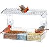 Window Birds Feeder with Suction Cups Clear Wildbird Feeder with Detachable Seeds
