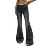 Women's Retro Washed Low-Rise Bootcut Jeans