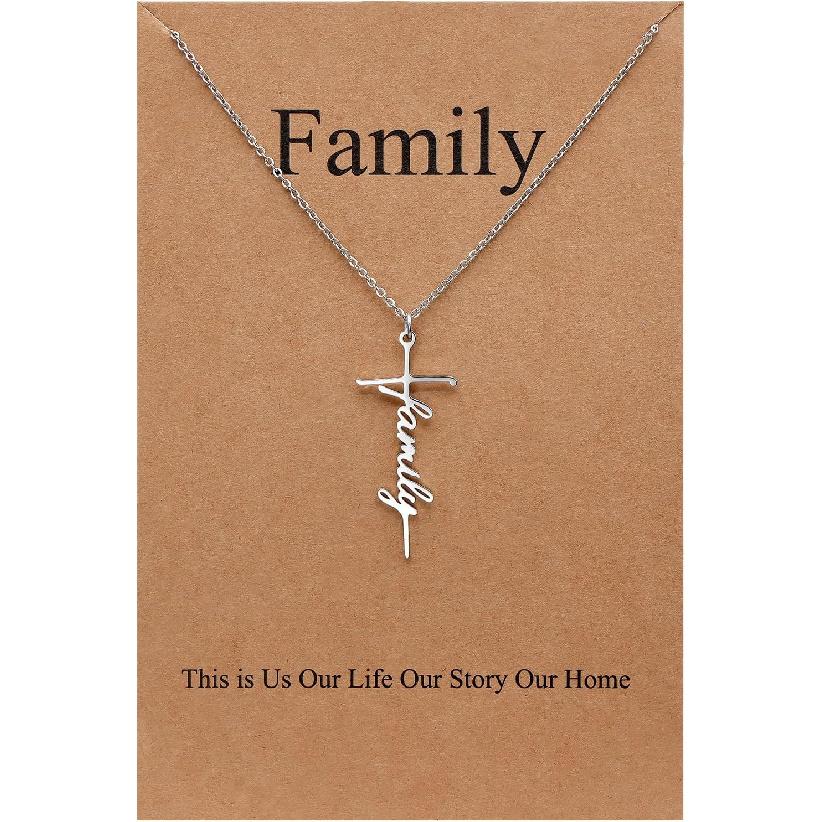 Lcherry Faith Cross Pendant Necklace for Women Religious Christian Jewelry Birthday Christmas Gifts for Women