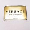 Versace Мужская футболка с коротким рукавом и принтом, белая, с золотой табличкой-логотипом, топ A87387-A228806-A1001