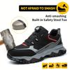 Men'S Safety Shoes Indestructible Work Boots Steel Toe Breathable Industrial Shoes Outdoor Non Slip Construction Work Shoes