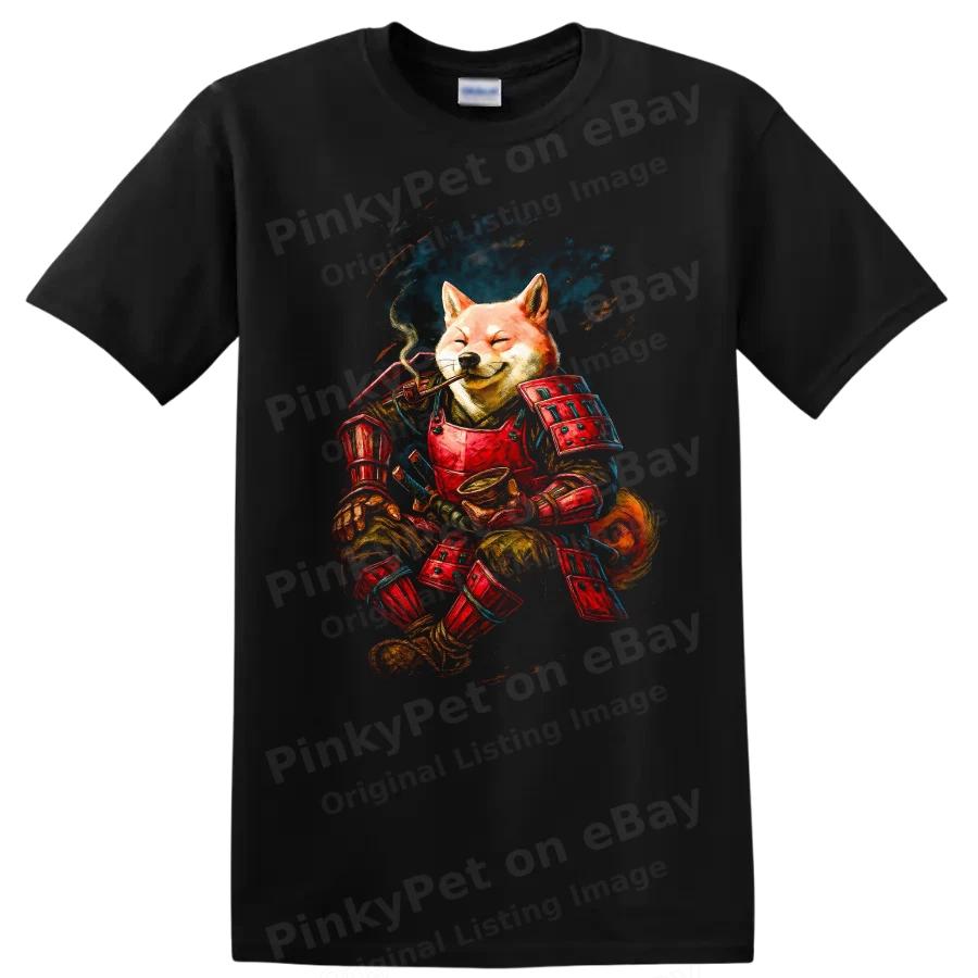 Samurai Dog T Shirt Cool Japanese Style Graphic Tee for Pet Lovers