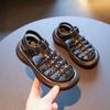 Fashion 2025 Summer New Children Sandals for Girls Fashionable Korean Style Soft Bottom Anti-slippery Versatile Woven Roman Beach Shoes