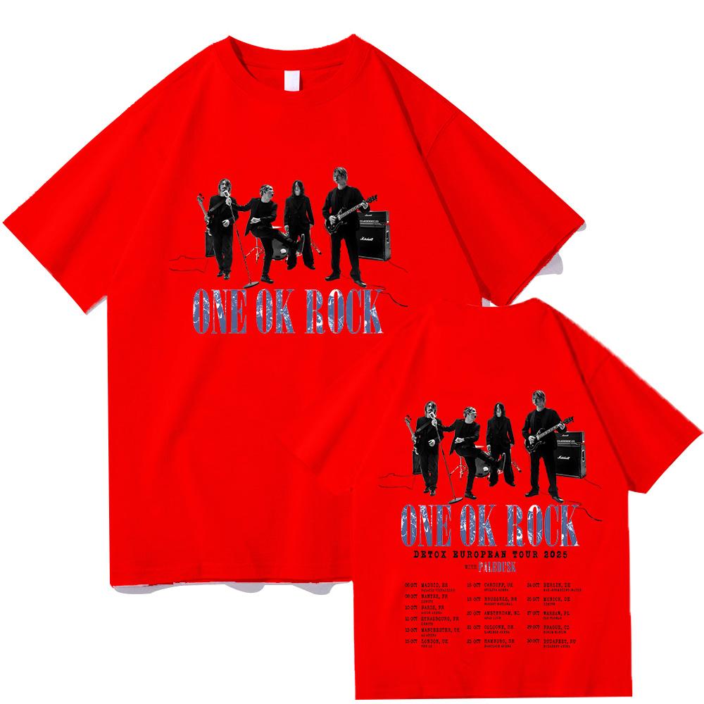 2026 Горячая Распродажа ONE OK ROCK Детокс Европейский Тур 2025 Футболки Хлопок Летние Оверсайз Хип-Хоп Харадзюку YK2 Трендовый Топ для Женщин Мужчин С Круглым Вырезом