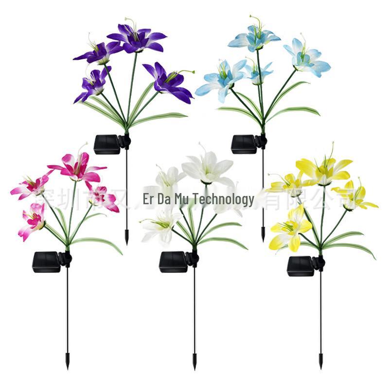 Outdoor Solar Lily Flower Garden Stake Light