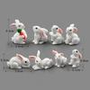 Craft Easter Decoration Resin Bunny Statue Miniature Rabbit Figurine Micro Landscape Fairy Garden