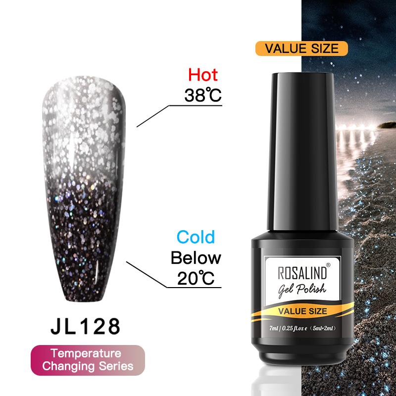 ROSALIND Блестящий лак для ногтей Soak Off UV Гель-лак для ногтей Меняет цвет с температурой Модные гели для ногтей