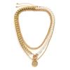 Vintage Imitation Pearl Splicing Necklace Multi-layer LOVE Letter Collarbone Chain Elegant OT Buckle Necklace