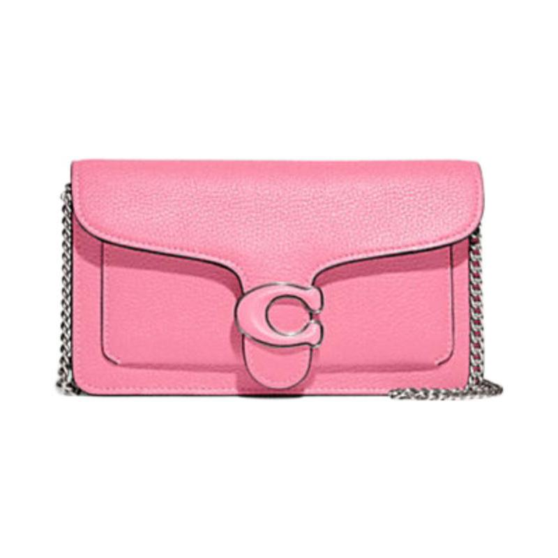COACH Tabby 21 Snap Fastening Pebbled Leather Shoulder Crossbody Clutch Small Women's Pink
