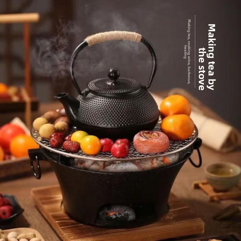 Чугунная угольная плита Плита для кипячения чая Вокруг плиты Плита для барбекю Угольный гриль для кипячения чая На открытом воздухе