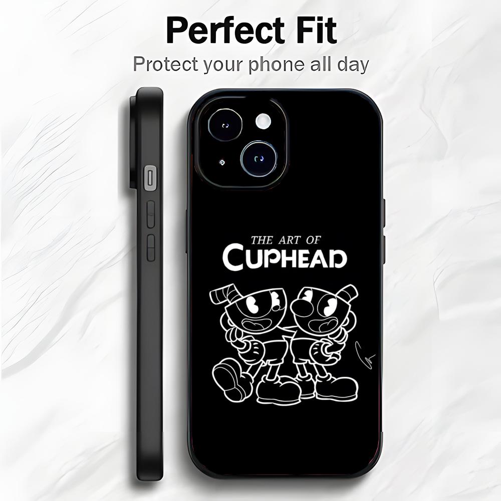 Милый американский мультяшный чехол для телефона C-Cuphead Чехол для телефона Мягкая упаковка Легкий Для iPhone17 16 15 14 13ProMax