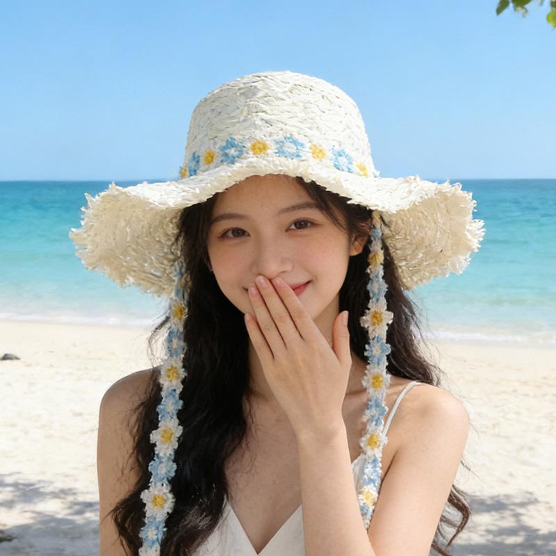 Spring and summer photo big brim straw hat women's versatile simple sunshade sunscreen hat