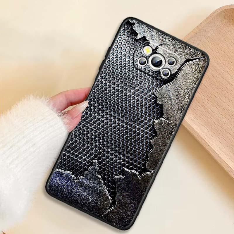 Креативный металлический узор Для Xiaomi Mi Poco F3 F4 F5 F6 X3 X4 X5 X6 X7 M3 M4 M5 M6 M7 GT Pro 5G Черный чехол для телефона