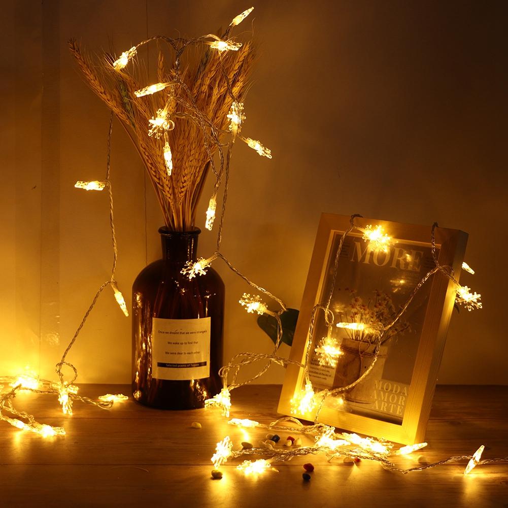 Светодиодная гирлянда в виде снежинки с батарейным управлением, декоративная лампа для вечеринки, свадьбы, украшения 6 м, 40 светодиодов