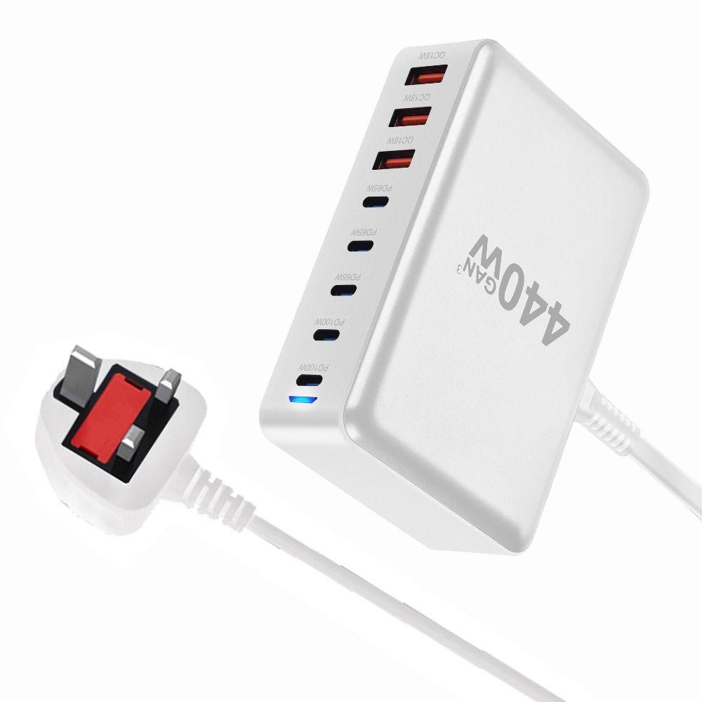 Адаптер для мобильного телефона 320 Вт/440 Вт 4USB+4PD/3USB+5PD Блок Зарядная станция GaN Планшет