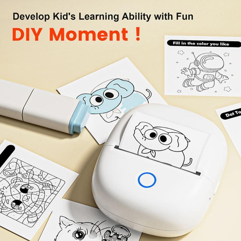 Compactly Bluetooth-compatible Cordless Printer For Household Use Clear Printing On Various Materials No Cartridge