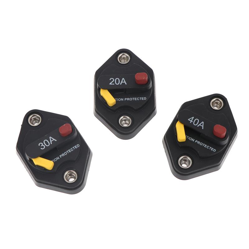 20A 30A 40A 50A 60A Caravan Manual Reset Waterpoof Car/Boat Current Overload Protector Bimetal Automobile Circuit Breakers