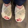 Pearl Letter MRS Plush Cross-Band Slippers for Bridesmaids