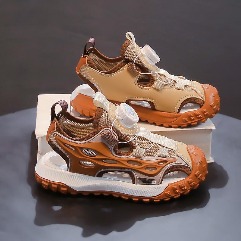 Sandals for boys, closed-toe style, summer collection2026New children's sports beach sandals, large size, for boys, with non-slip soles