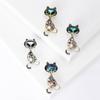 Diamond-Encrusted High-End Temperament Retro Cat Brooch Brooch Brooch Silk Scarf Buckle