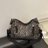 Винтажная сумка-тоут с леопардовым принтом женская 2025 новая повседневная сумка-мессенджер замшевая большая вместимость на плечо
